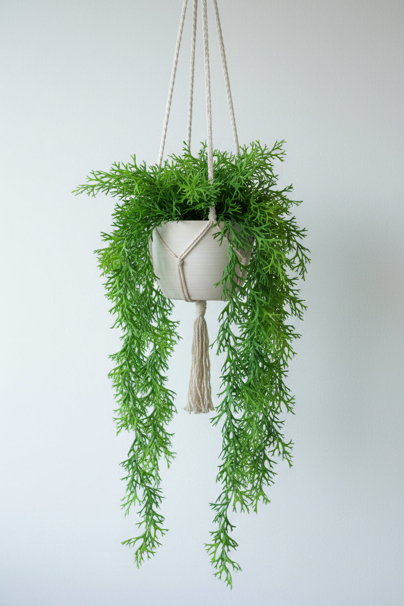 Hanging artificial staghorn fern, 80cm trail