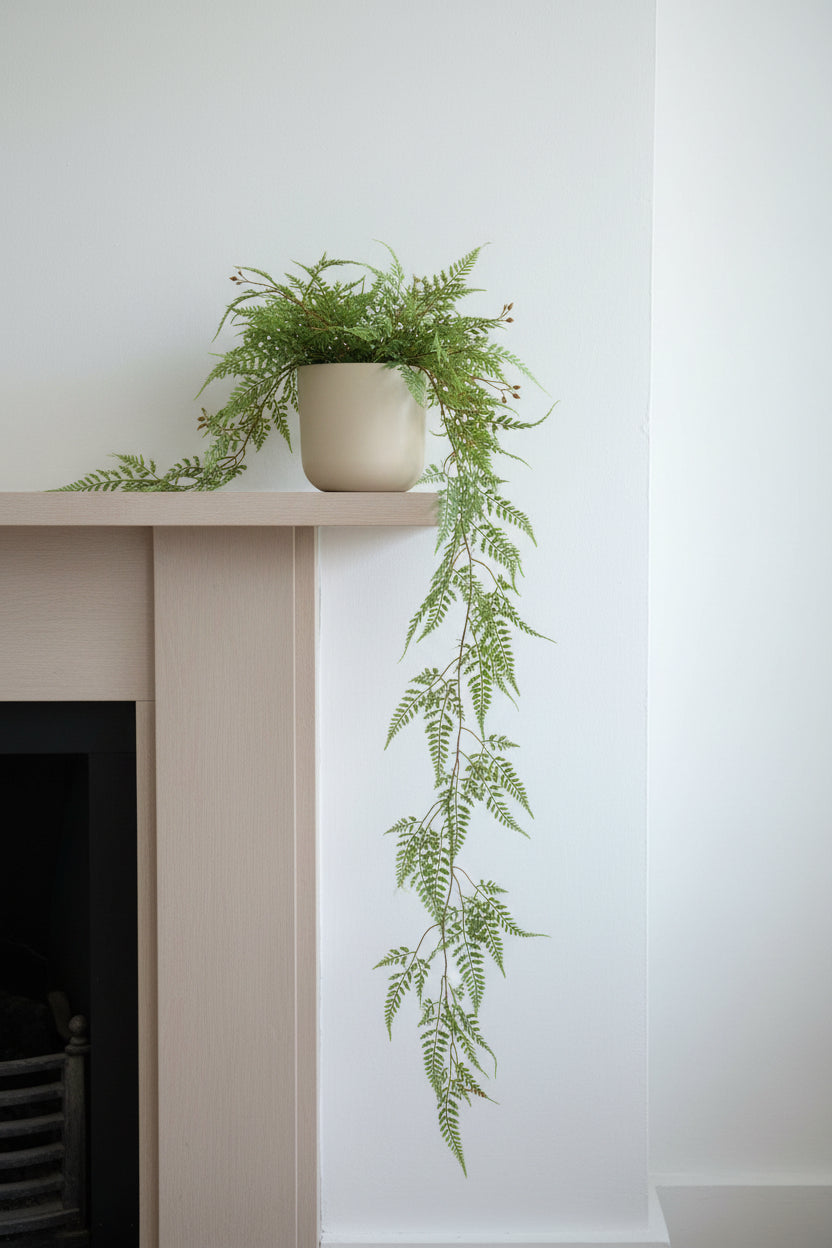 Long trailing artificial fern foliage, 125cm