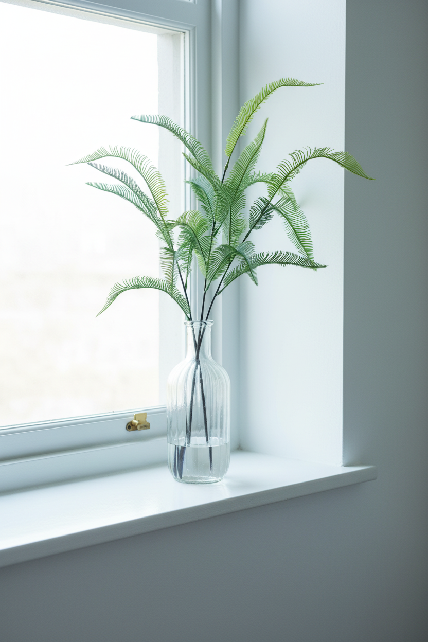 Artificial fern spray on a single stem, 100cm